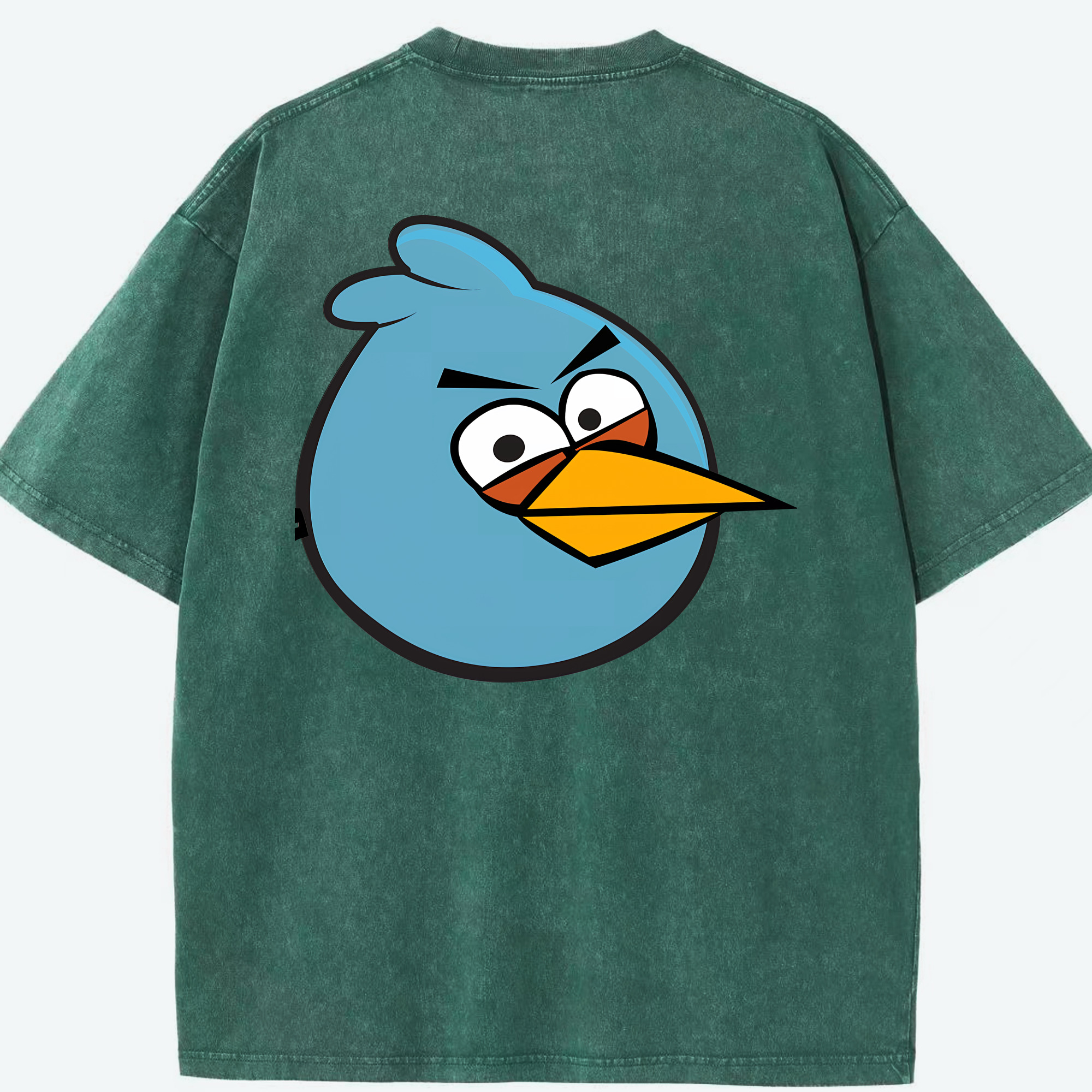 （画像用） Angry Birds アングリーバード 綿100% ヴィンテージ風 半袖Tシャツ（背面プリント）